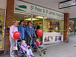 Children Outside Burgess Hill Shop